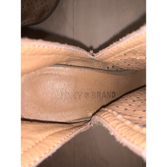 Favorite, loved, Lucky Brand, Tan, Taupe Perforated Suede Ankle Booties, US 7.5 - Picture 4 of 6
